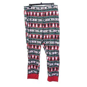 Christmas Sleep Jogger Pajama Womens Plus 3X Red Green Cotton Blend Lightweight